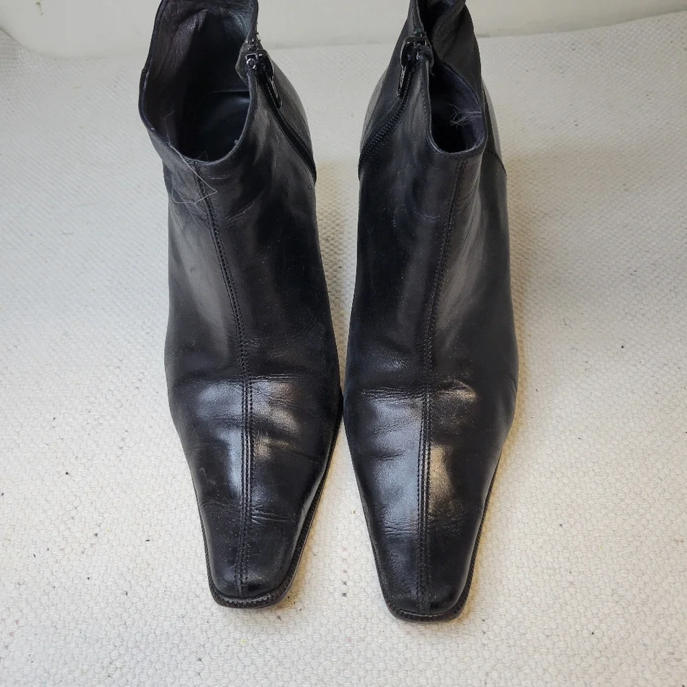Spatarella Napoli Size 37 Vintage Square Toe Side Zip Booties